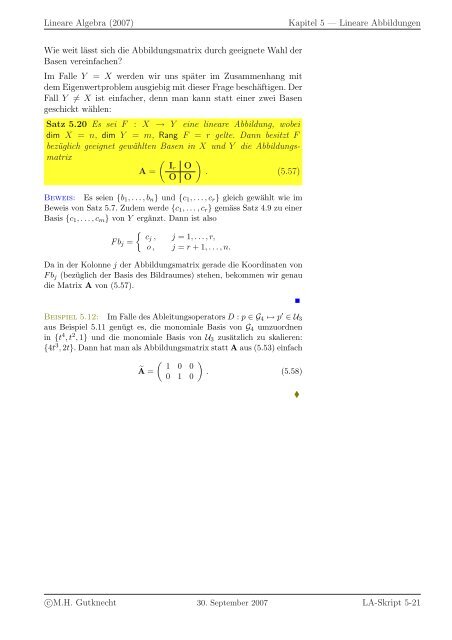 Lineare Algebra - SAM - ETH ZÃ¼rich