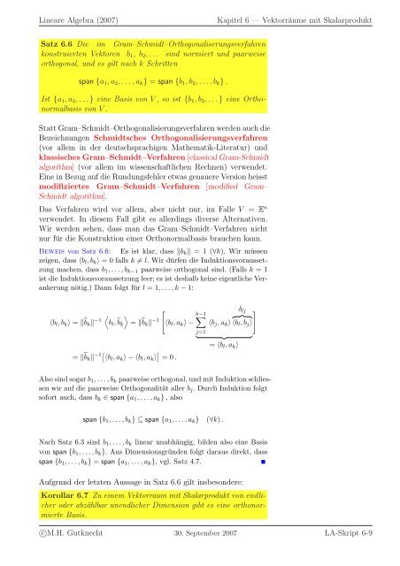 Lineare Algebra - SAM - ETH ZÃ¼rich