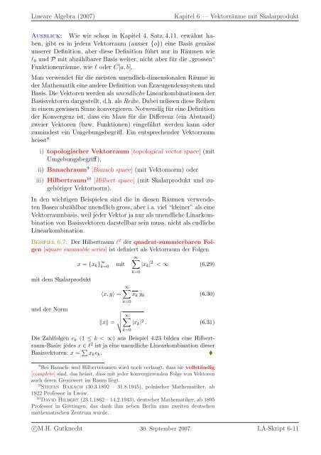 Lineare Algebra - SAM - ETH ZÃ¼rich