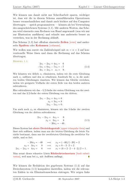 Lineare Algebra - SAM - ETH ZÃ¼rich