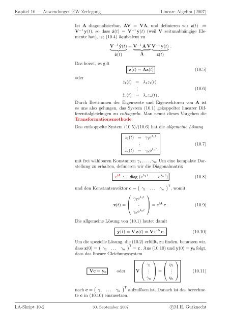 Lineare Algebra - SAM - ETH ZÃ¼rich