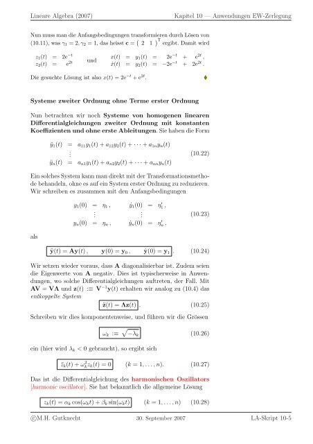 Lineare Algebra - SAM - ETH ZÃ¼rich