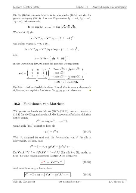 Lineare Algebra - SAM - ETH ZÃ¼rich