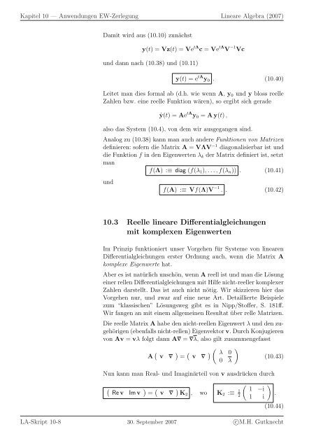 Lineare Algebra - SAM - ETH ZÃ¼rich