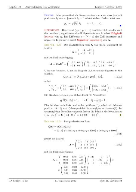 Lineare Algebra - SAM - ETH ZÃ¼rich