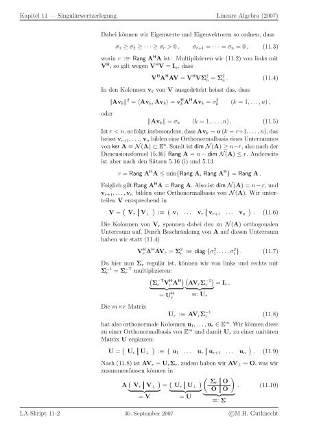 Lineare Algebra - SAM - ETH ZÃ¼rich