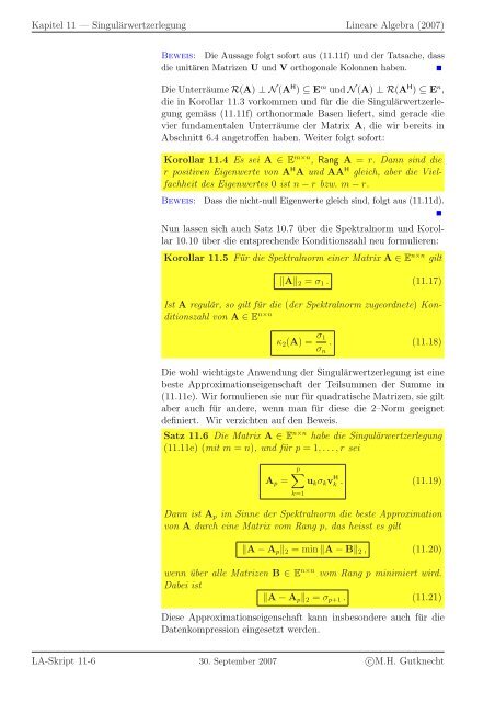 Lineare Algebra - SAM - ETH ZÃ¼rich