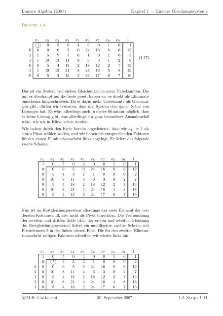 Lineare Algebra - SAM - ETH ZÃ¼rich