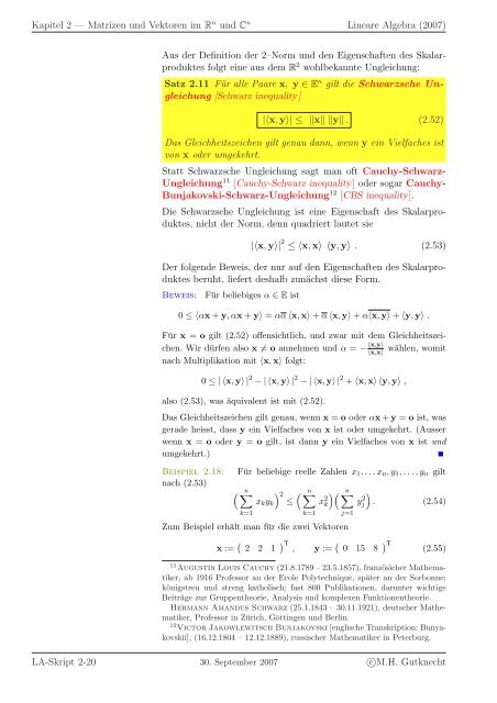 Lineare Algebra - SAM - ETH ZÃ¼rich