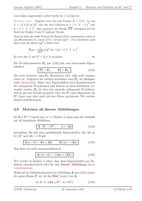 Lineare Algebra - SAM - ETH ZÃ¼rich