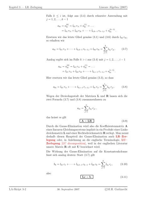 Lineare Algebra - SAM - ETH ZÃ¼rich