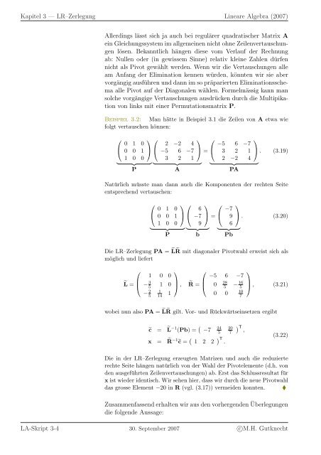 Lineare Algebra - SAM - ETH ZÃ¼rich