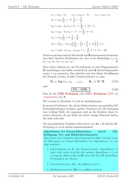 Lineare Algebra - SAM - ETH ZÃ¼rich