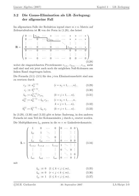 Lineare Algebra - SAM - ETH ZÃ¼rich