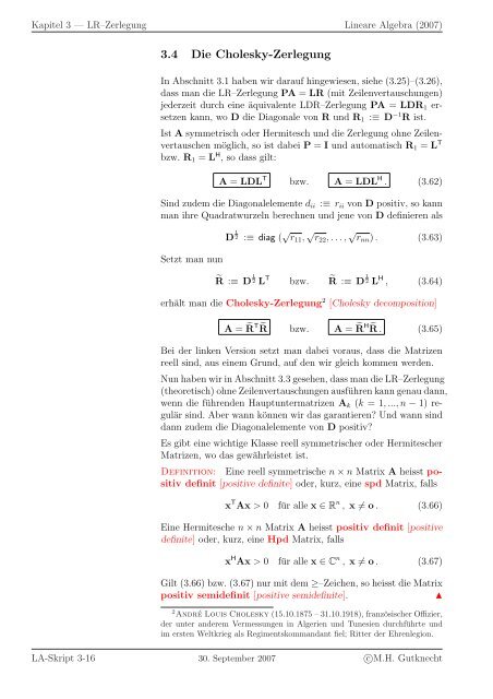 Lineare Algebra - SAM - ETH ZÃ¼rich