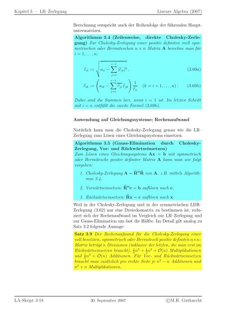 Lineare Algebra - SAM - ETH ZÃ¼rich