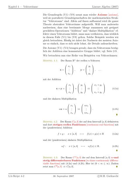 Lineare Algebra - SAM - ETH ZÃ¼rich