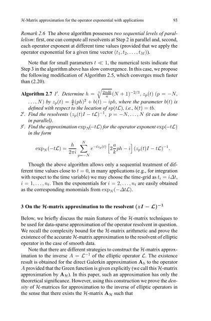 H-Matrix approximation for the operator exponential with applications