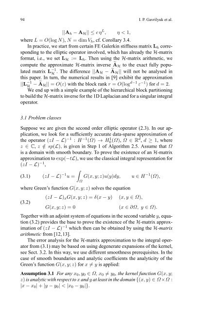 H-Matrix approximation for the operator exponential with applications