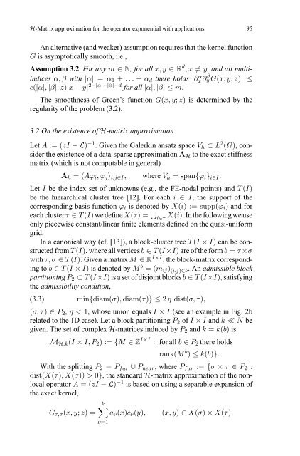 H-Matrix approximation for the operator exponential with applications