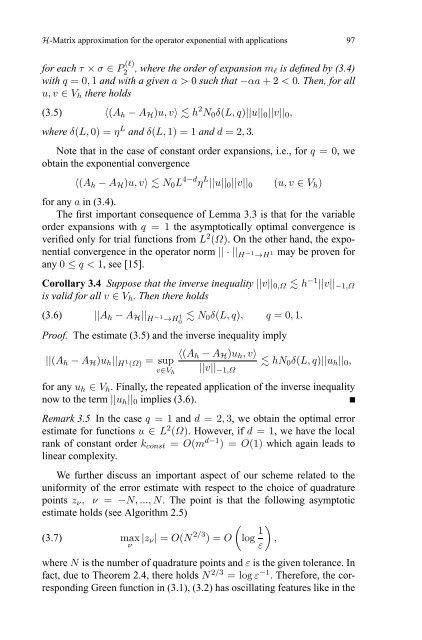 H-Matrix approximation for the operator exponential with applications