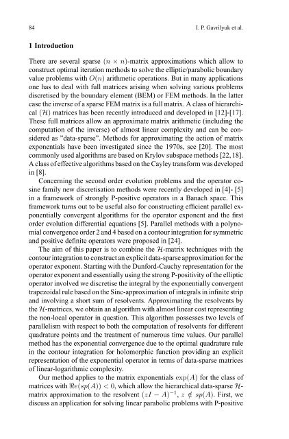 H-Matrix approximation for the operator exponential with applications