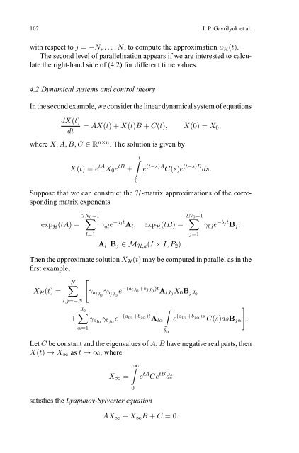 H-Matrix approximation for the operator exponential with applications