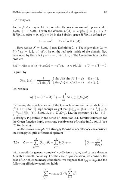 H-Matrix approximation for the operator exponential with applications