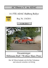 AC Ebern e.V. im ADAC Gesamtsieger Hillmann Ralf / Wollner Hans ...