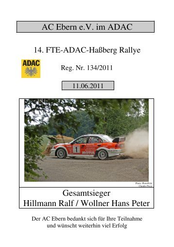 AC Ebern e.V. im ADAC Gesamtsieger Hillmann Ralf / Wollner Hans ...