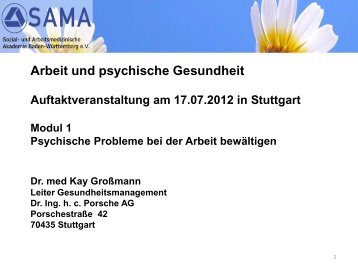 Modul 1: Psychische Probleme bei der Arbeit bewÃ¤ltigen