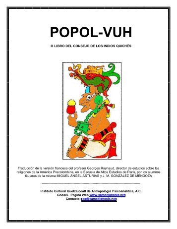 el Popol Vuh en PDF - Instituto Cultural Quetzalcoatl