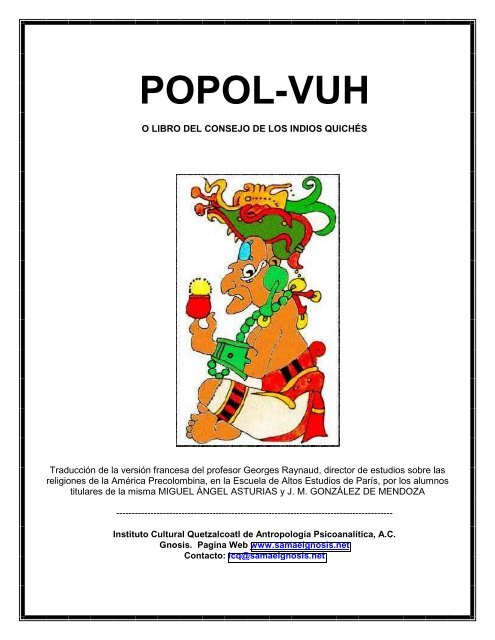 el Popol Vuh en PDF - Instituto Cultural Quetzalcoatl