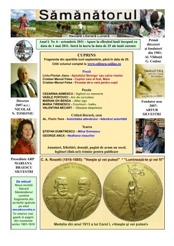 SÄmÄnÄtorul - Anul I. Nr. 6 - octombrie 2011 - POEZIE