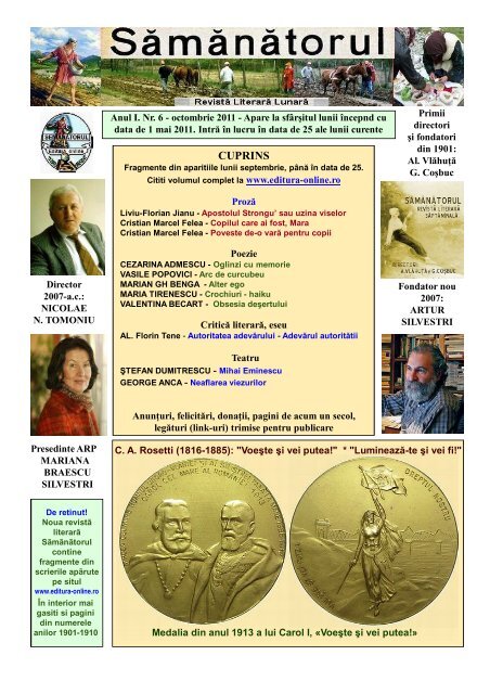 SÄmÄnÄtorul - Anul I. Nr. 6 - octombrie 2011 - POEZIE