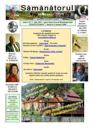 SÄmÄnÄtorul - Anul I. Nr. 3 - iulie 2011 - DOCUMENTE