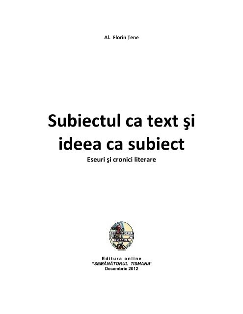 Subiectul ca text ÅŸi ideea ca subiect