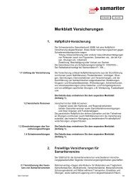 Merkblatt Versicherungen - Der Schweizerische Samariterbund