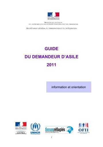 GUIDE DU DEMANDEUR D'ASILE 2011 - MinistÃ¨re de l'IntÃ©rieur