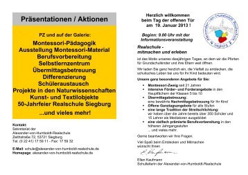 Flyer als PdF - Alexander-von-Humboldt-Realschule Siegburg