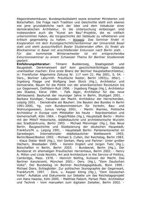 Sommersemester 2004 (pdf) - Institut fÃ¼r Kunst- und Bildgeschichte ...