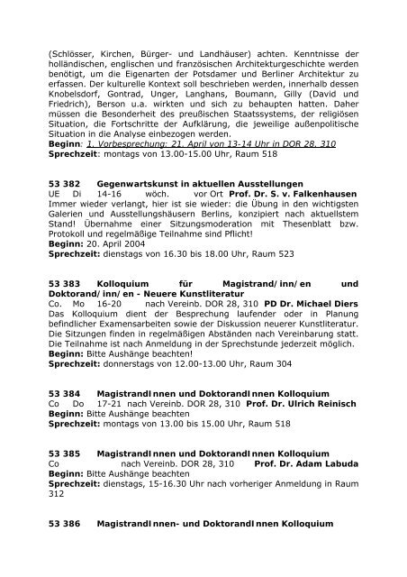 Sommersemester 2004 (pdf) - Institut fÃ¼r Kunst- und Bildgeschichte ...