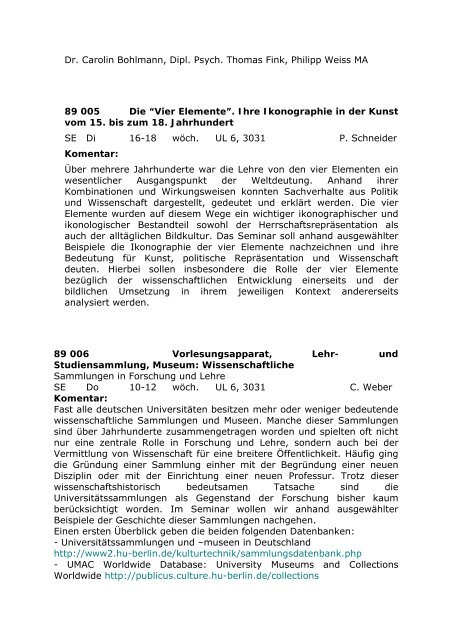 Sommersemester 2004 (pdf) - Institut fÃ¼r Kunst- und Bildgeschichte ...