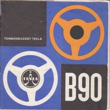 Bedienungsanleitung fÃ¼r TonbandgerÃ¤t Tesla B 90 - Museum Digital