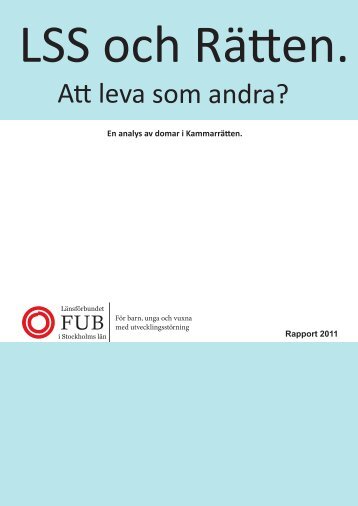 LSS och RÃ¤tten att leva som andra? - FUBbloggen