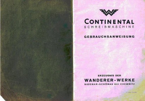 Bedienungsanleitung fÃ¼r Wanderer Continental ... - Museum Digital