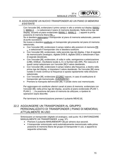 ST4-MANUALE VER 1.53-BS1.0-IT-1.0.pdf - Ro.Ve.R. Laboratories ...