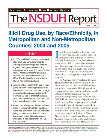 Illicit Drug Use, by Race/Ethnicity, in Metropolitan and - Substance ...