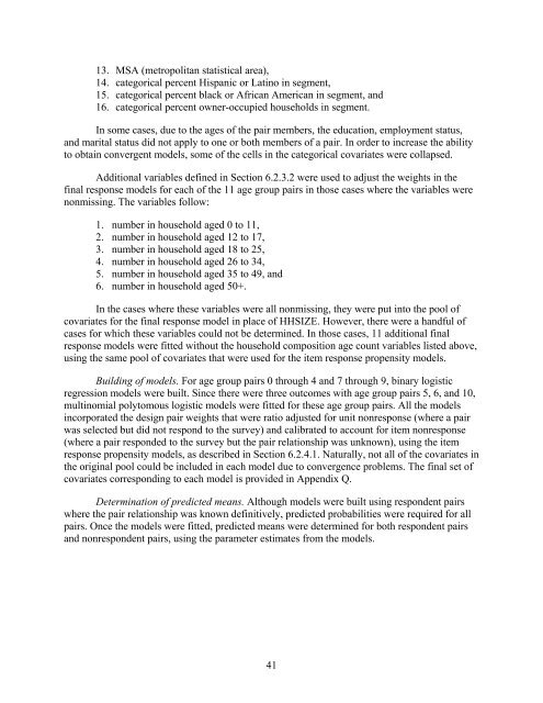 Questionnaire Dwelling Unit-Level and Person Pair-Level Sampling ...