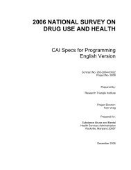 2006 NSDUH CAI Specs for Programming - Substance Abuse and ...